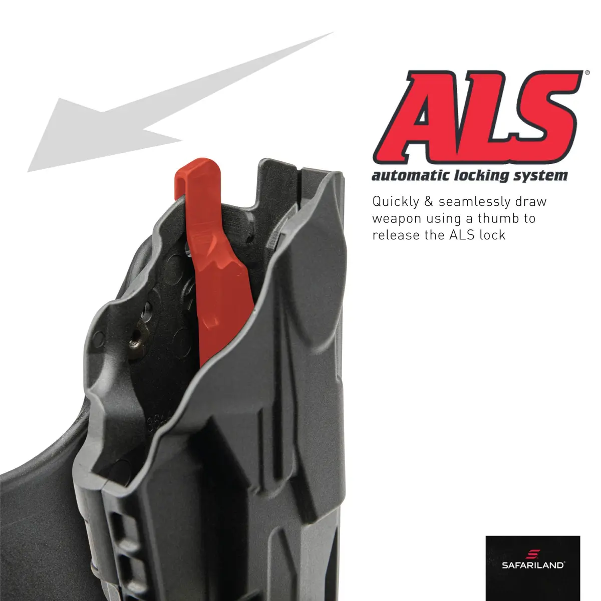 Safariland 6378 ALS Concealment Paddle & Belt Loop Holster | Fits Sig Sauer P229, Black, Right Hand - view 3