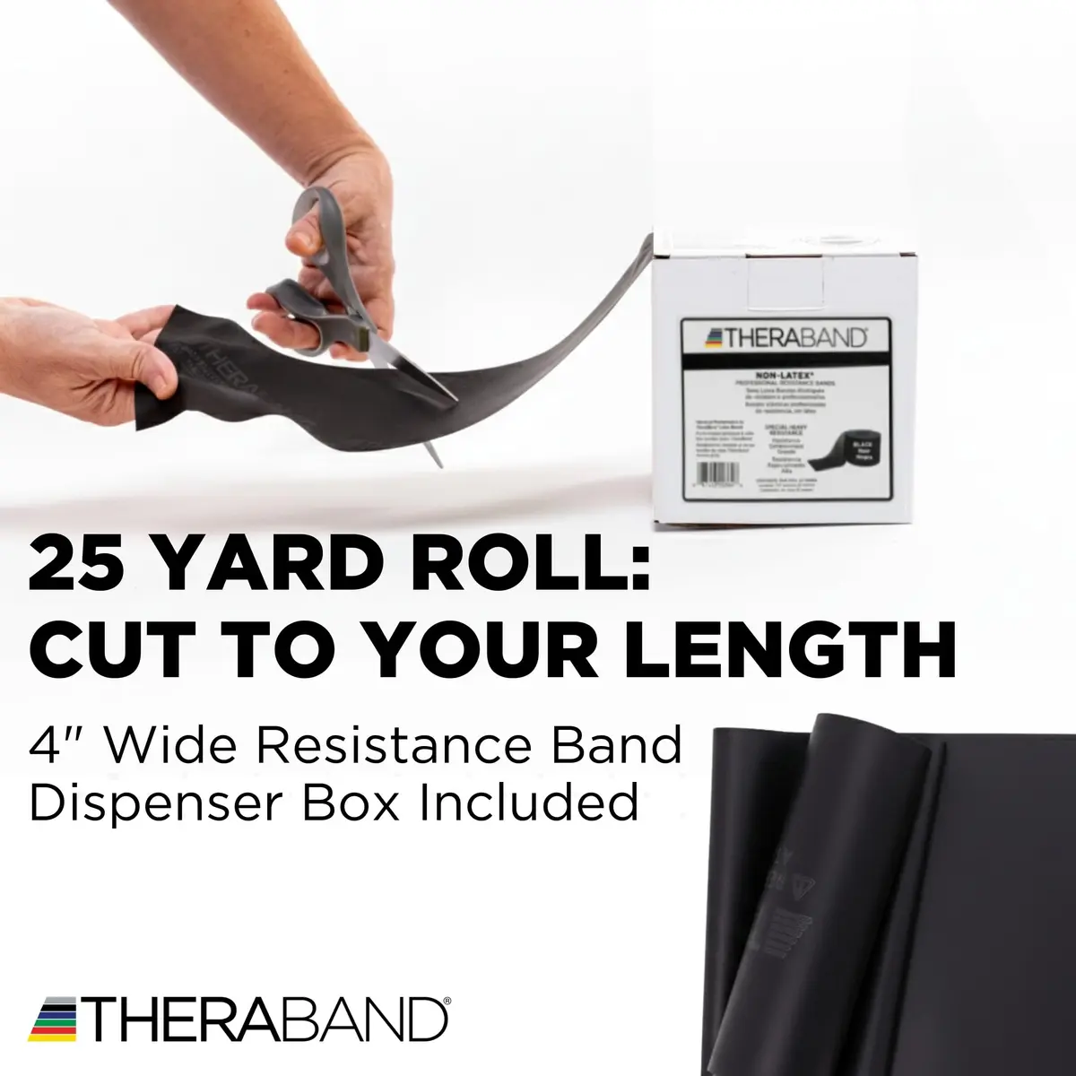 THERABAND Resistance Band Black Special Heavy 25-Yd Latex-Free | Custom Length for Strength & Rehab - view 2