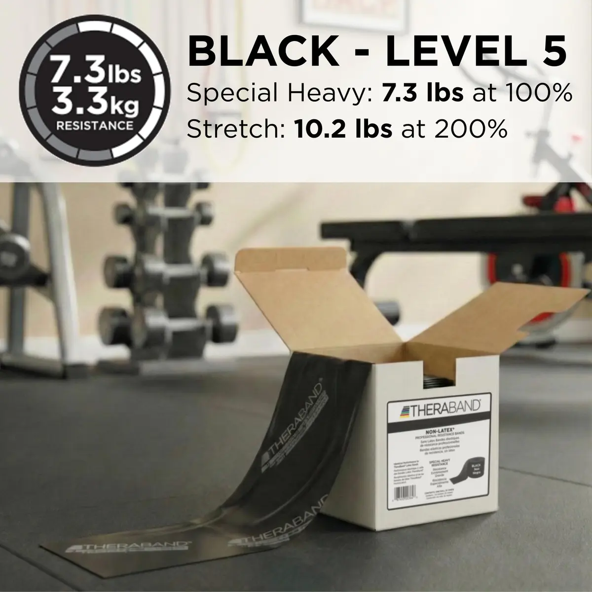 THERABAND Resistance Band Black Special Heavy 25-Yd Latex-Free | Custom Length for Strength & Rehab - view 3