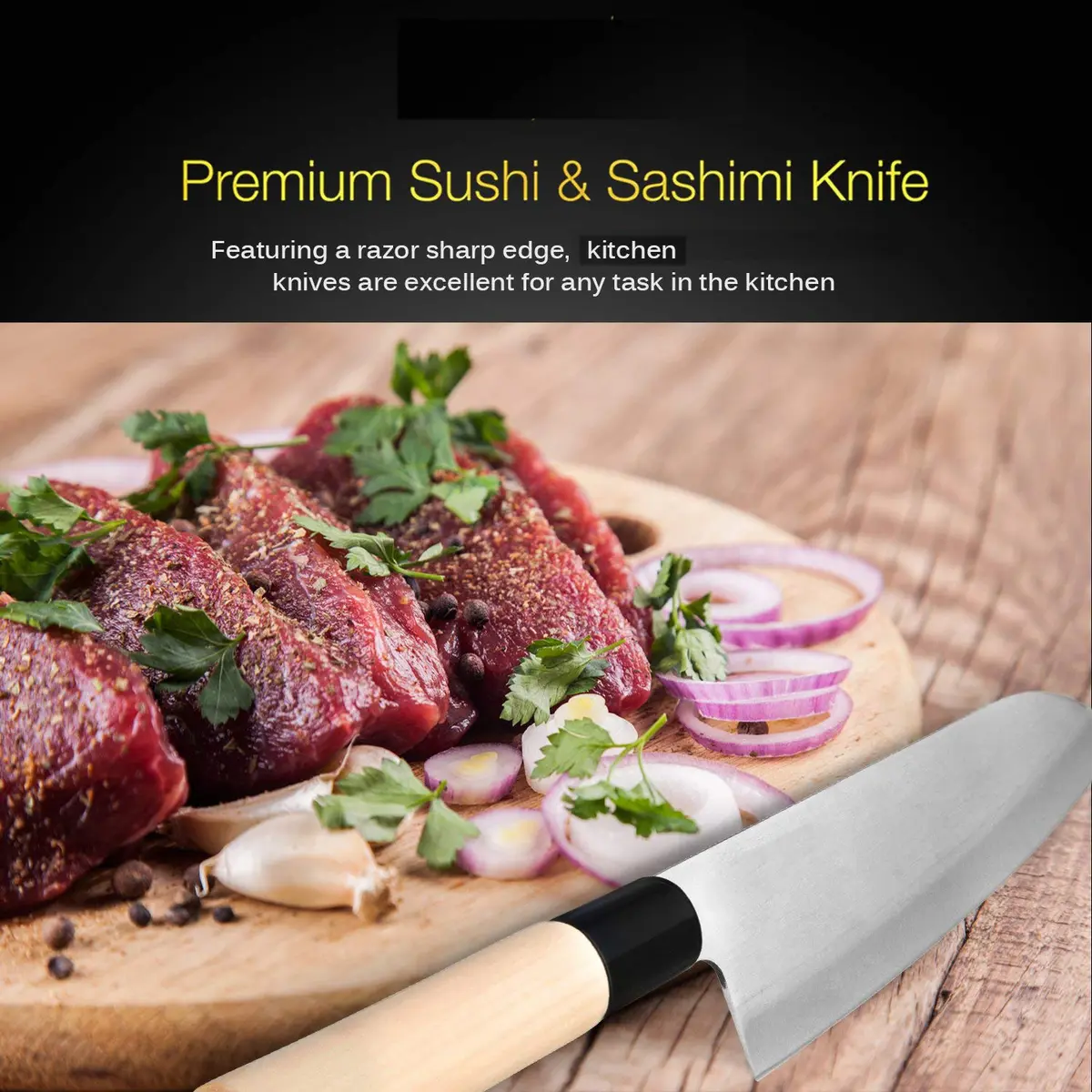 Happy Sales Santoku Knife 16.5cm | Japanese Stainless Steel Kitchen Knife - view 3