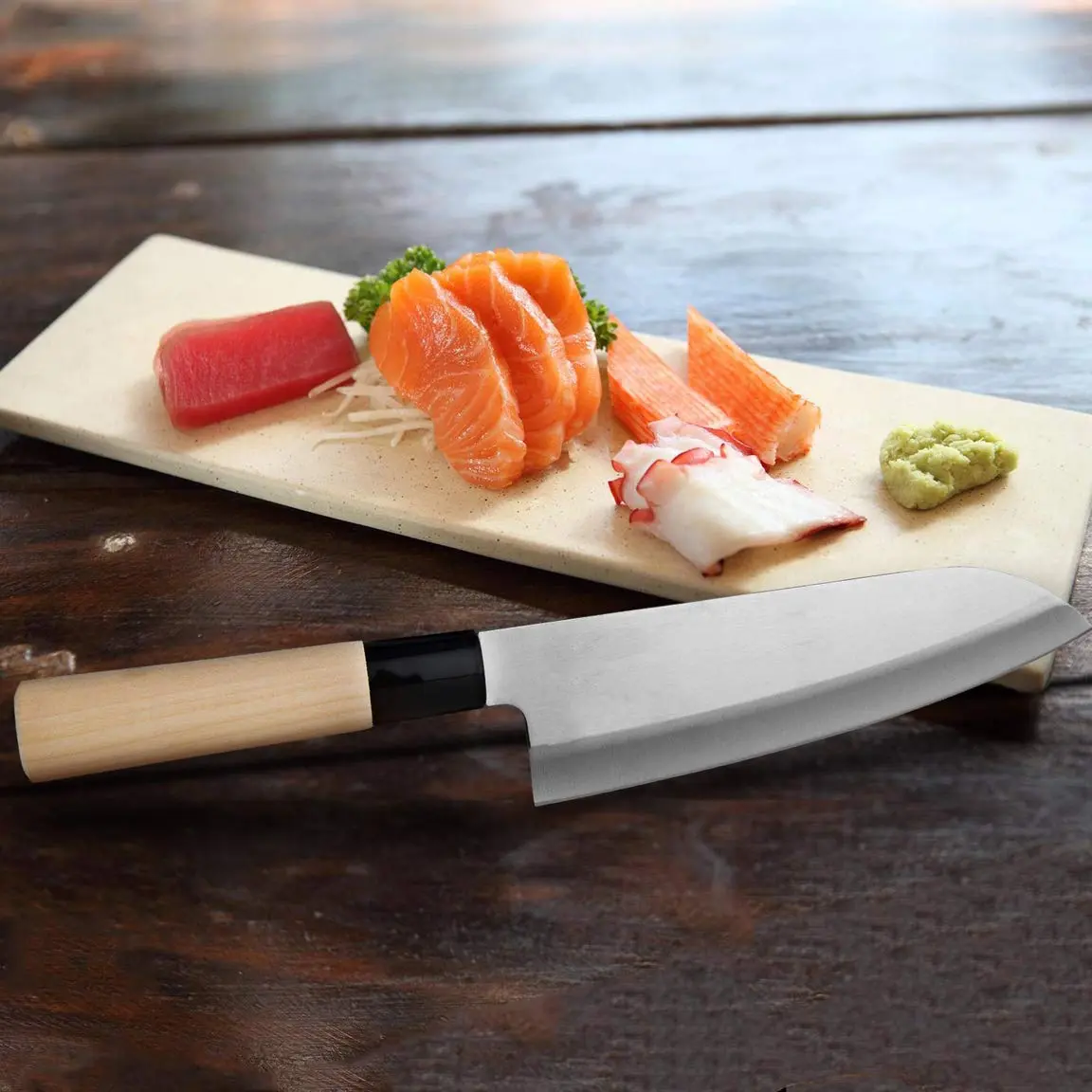 Happy Sales Santoku Knife 16.5cm | Japanese Stainless Steel Kitchen Knife - view 2