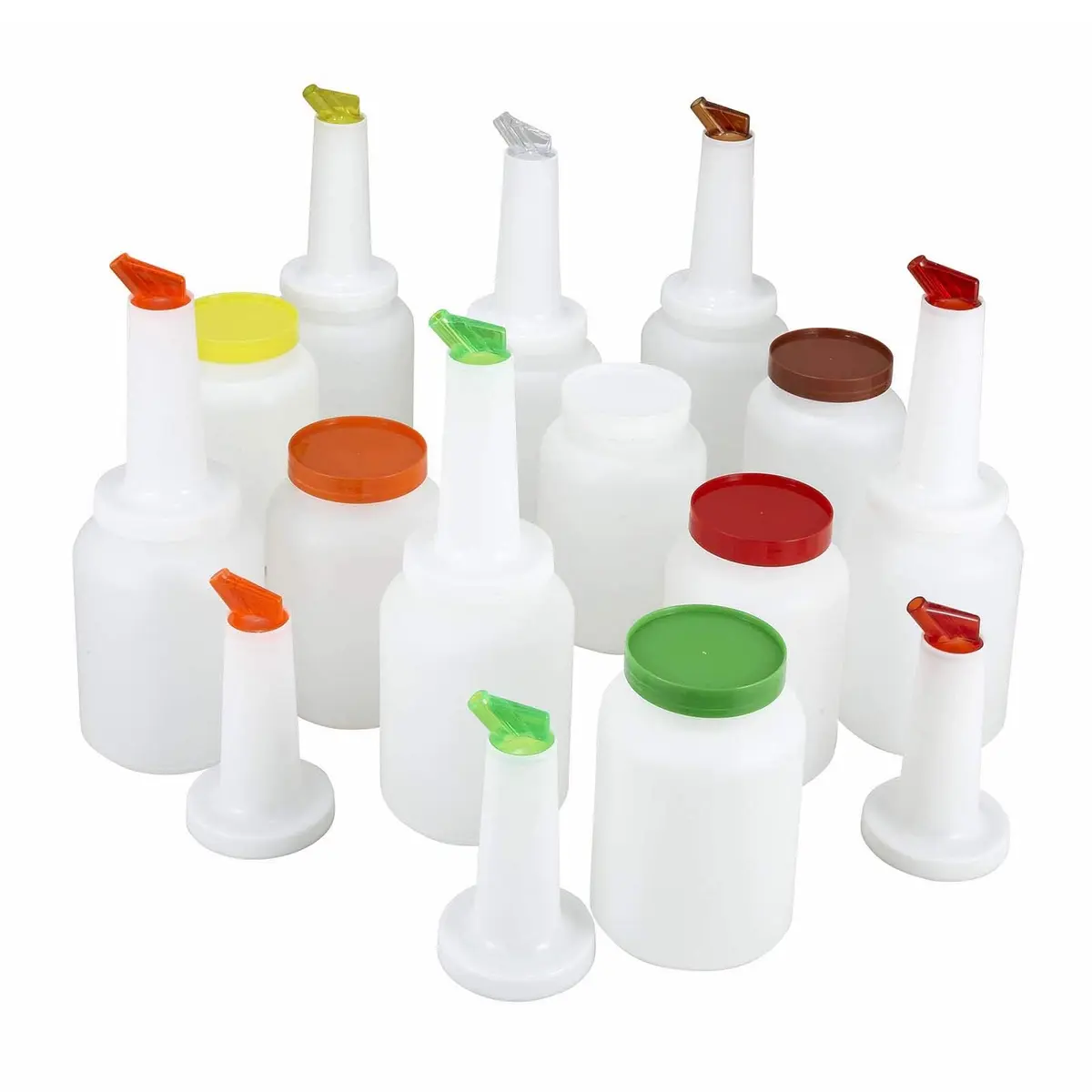 Winco White 2 qt Pour Bottle with Lid | Durable NSF Certified Beverage Dispenser - view 2