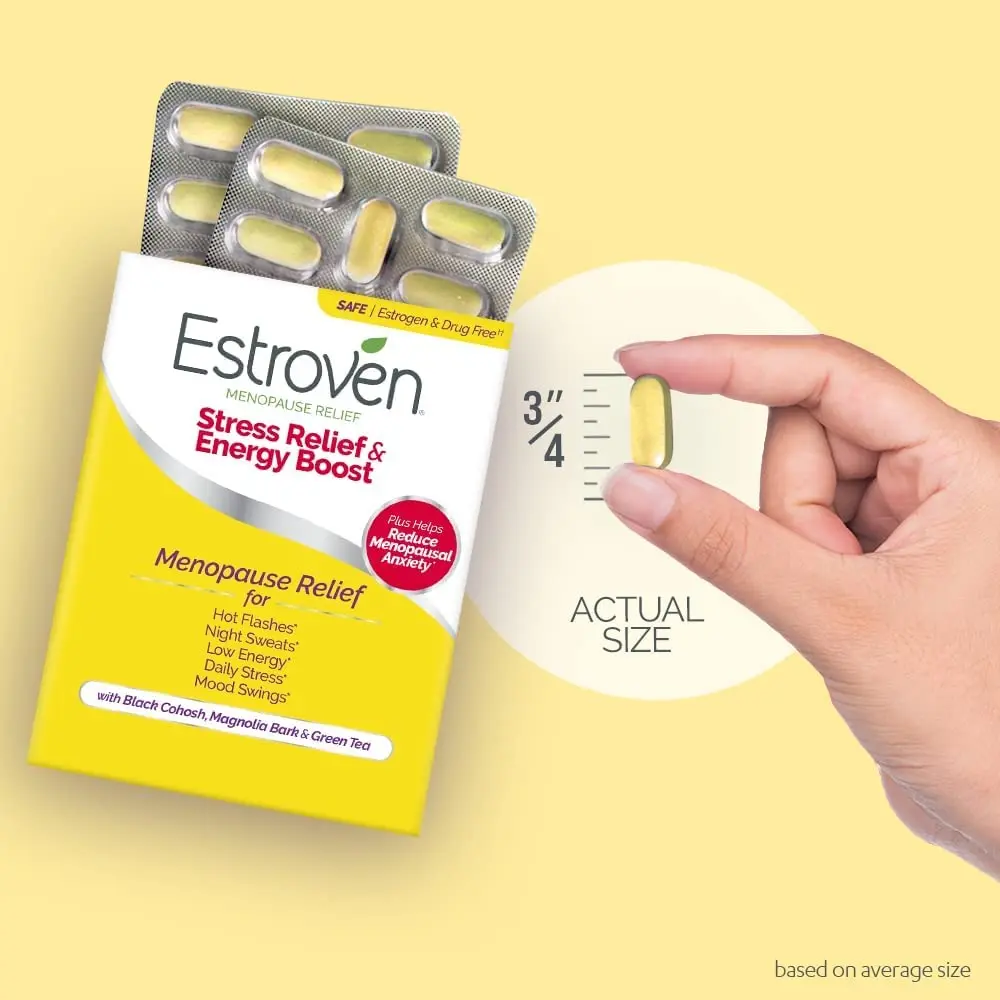 Estroven Stress Relief & Energy Boost for Menopause, 28 Count | Supports Hot Flashes & Fatigue - view 3