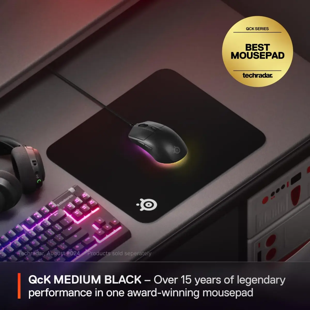 SteelSeries QcK XXL CS2 Dragon Lore Classic Black Medium Gaming Mousepad | Peak Tracking and Stability for Desks - view 2