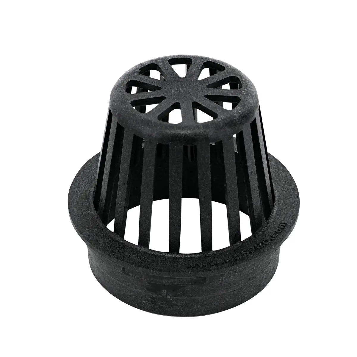 NDS 78A* 4-Inch Round Atrium Drain Grate Cover | 66 GPM Flow, Black, UV Resistant - main product image