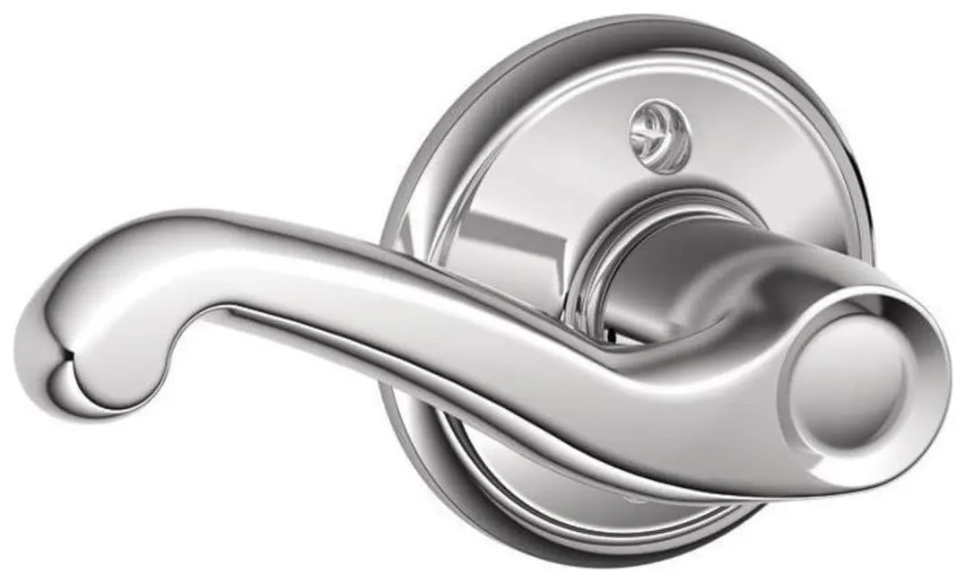 SCHLAGE Flair Non-Turning Dummy Door Handle, Left Handed, Bright Chrome | Decorative, Durable, Easy to Install - main product image