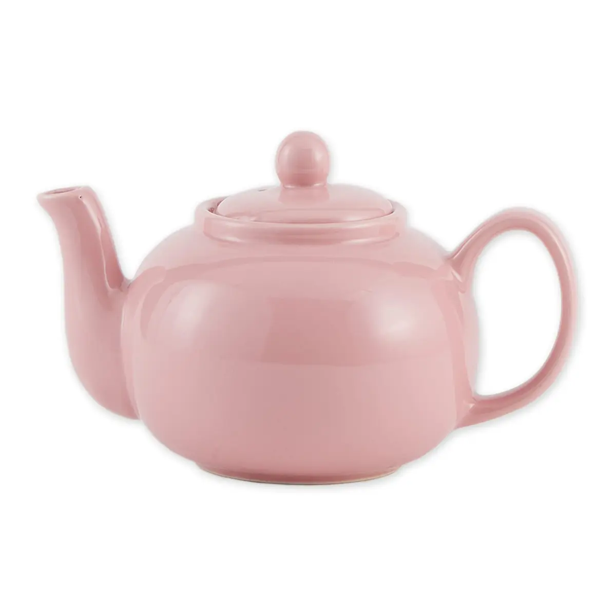 RSVP International Stoneware Teapot Collection, Microwave & Dishwasher Safe, 42 oz, Pink - main product image