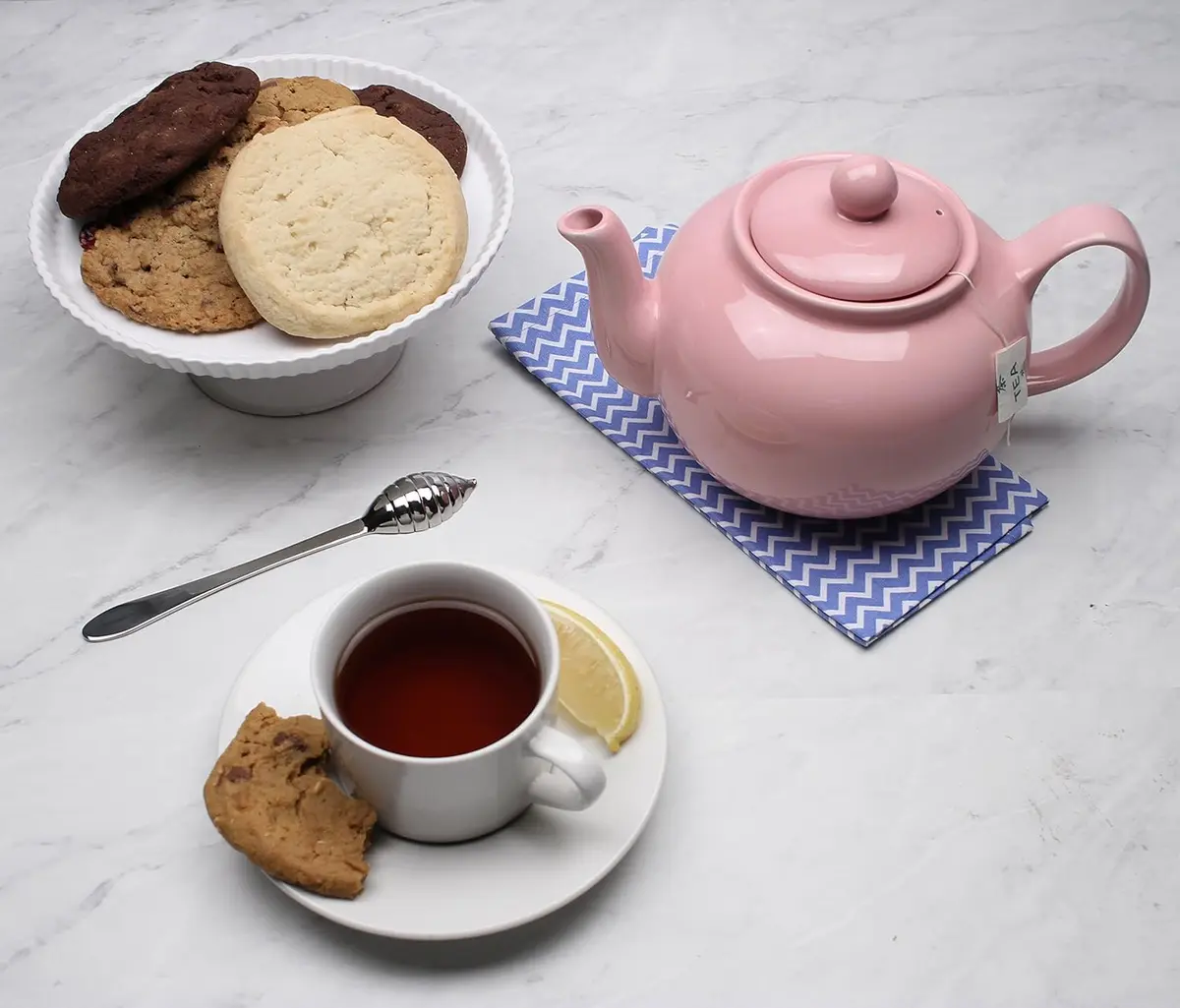 RSVP International Stoneware Teapot Collection, Microwave & Dishwasher Safe, 42 oz, Pink - view 6