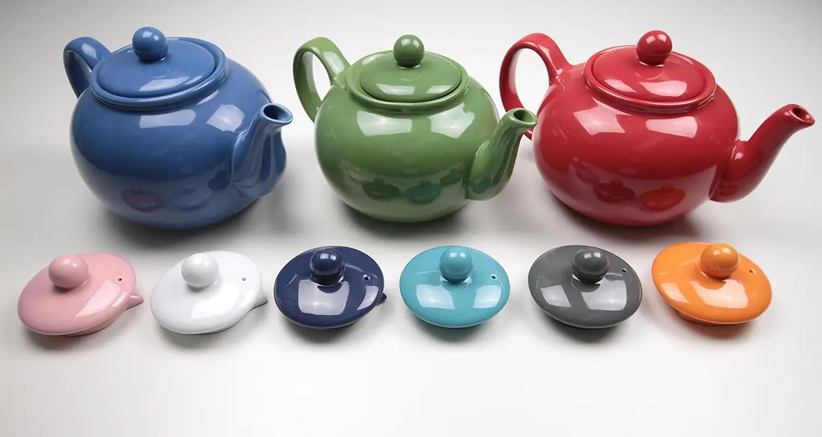 RSVP International Stoneware Teapot Collection, Microwave & Dishwasher Safe, 42 oz, Pink - view 8