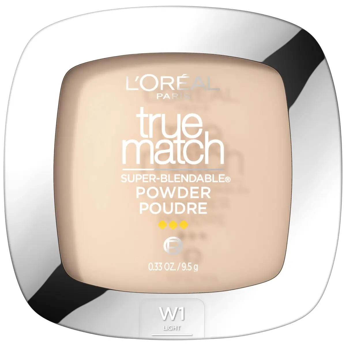 L'Oreal Paris True Match Super Blendable Oil-Free Powder Foundation W1 Light 0.33 oz - Perfectly Matches Light Skin Tones - main product image