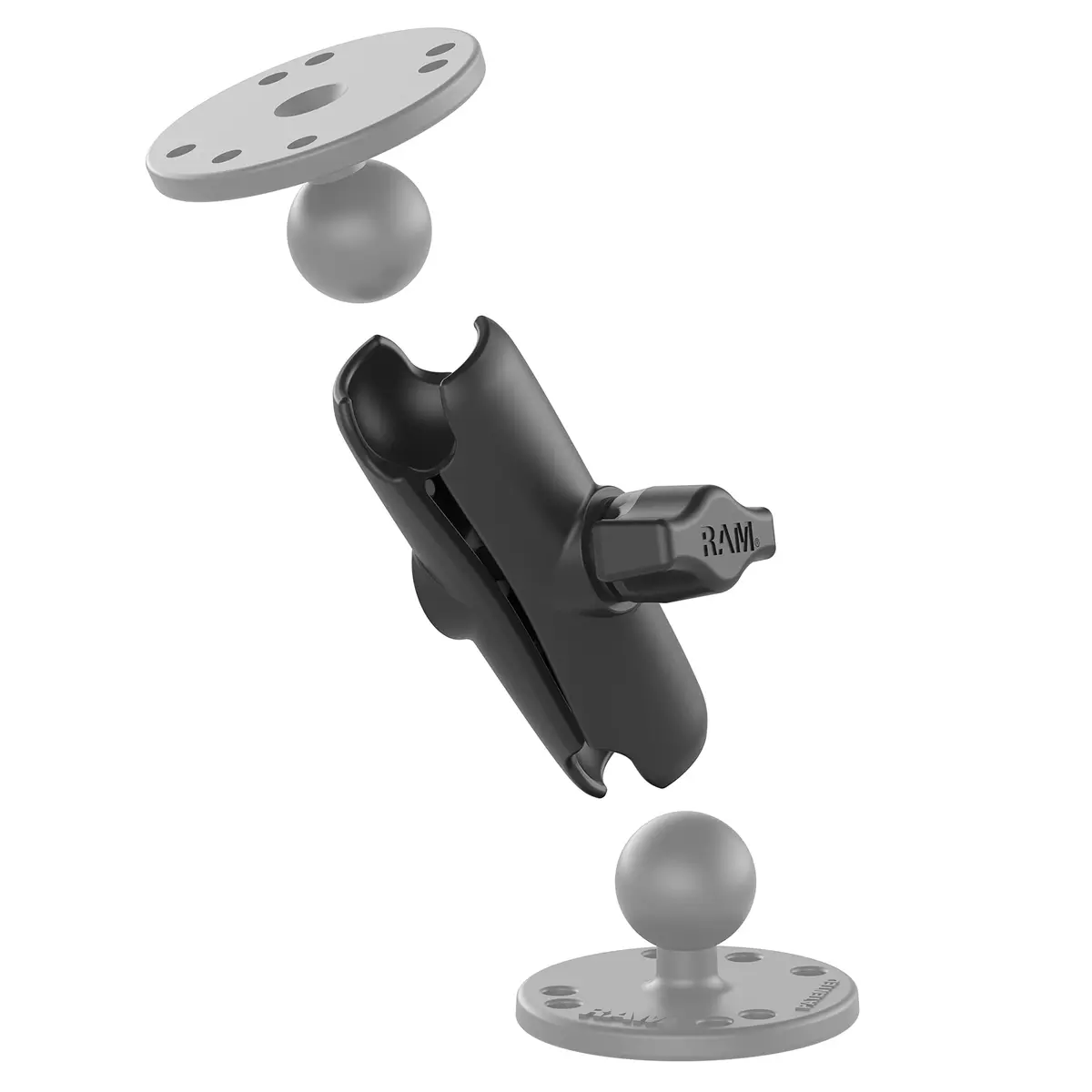 RAM MOUNTS Medium Double Socket Arm for B Size 1" Balls | Adjustable Marine-Grade Aluminum Mount (70-120c) - view 3