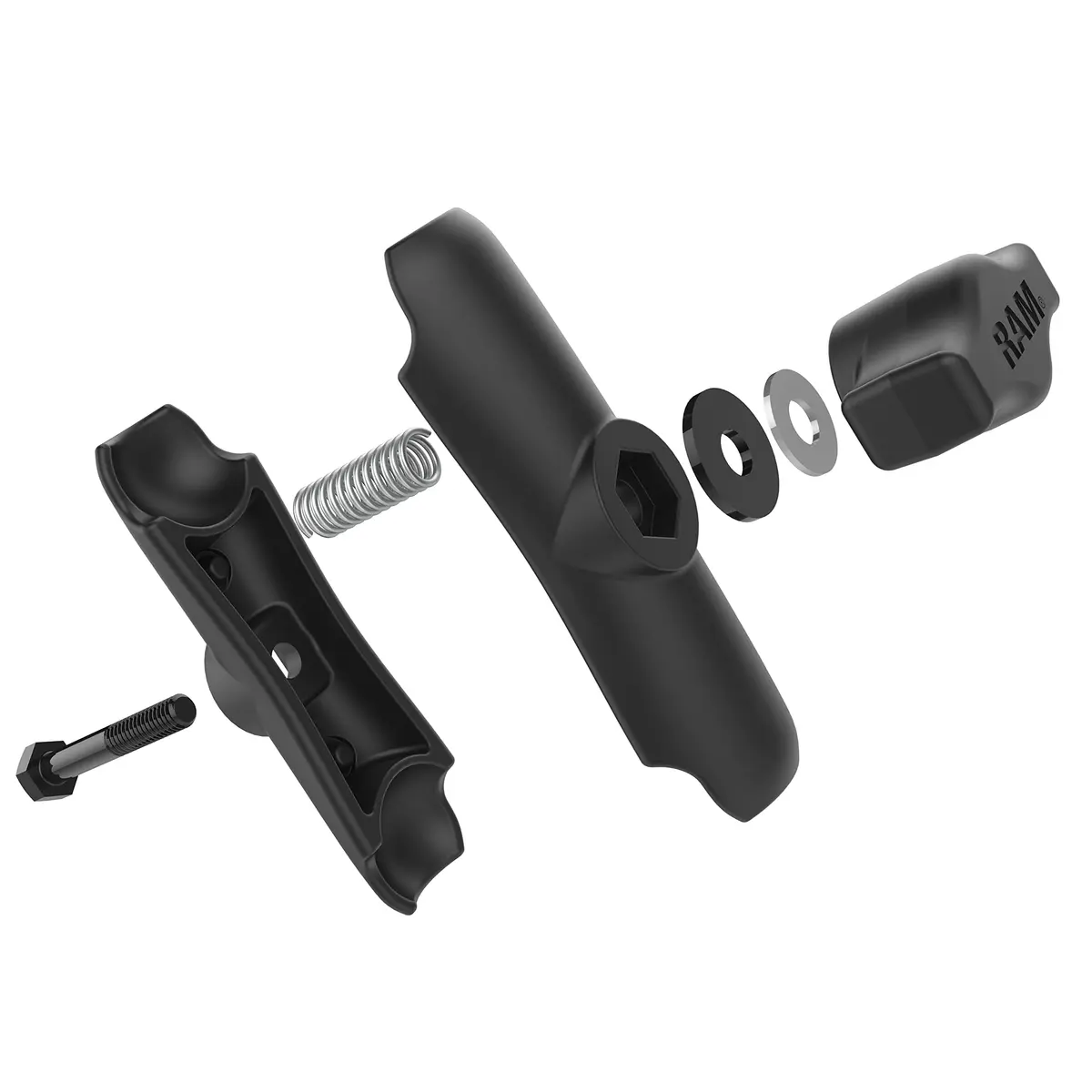 RAM MOUNTS Medium Double Socket Arm for B Size 1" Balls | Adjustable Marine-Grade Aluminum Mount (70-120c) - view 4