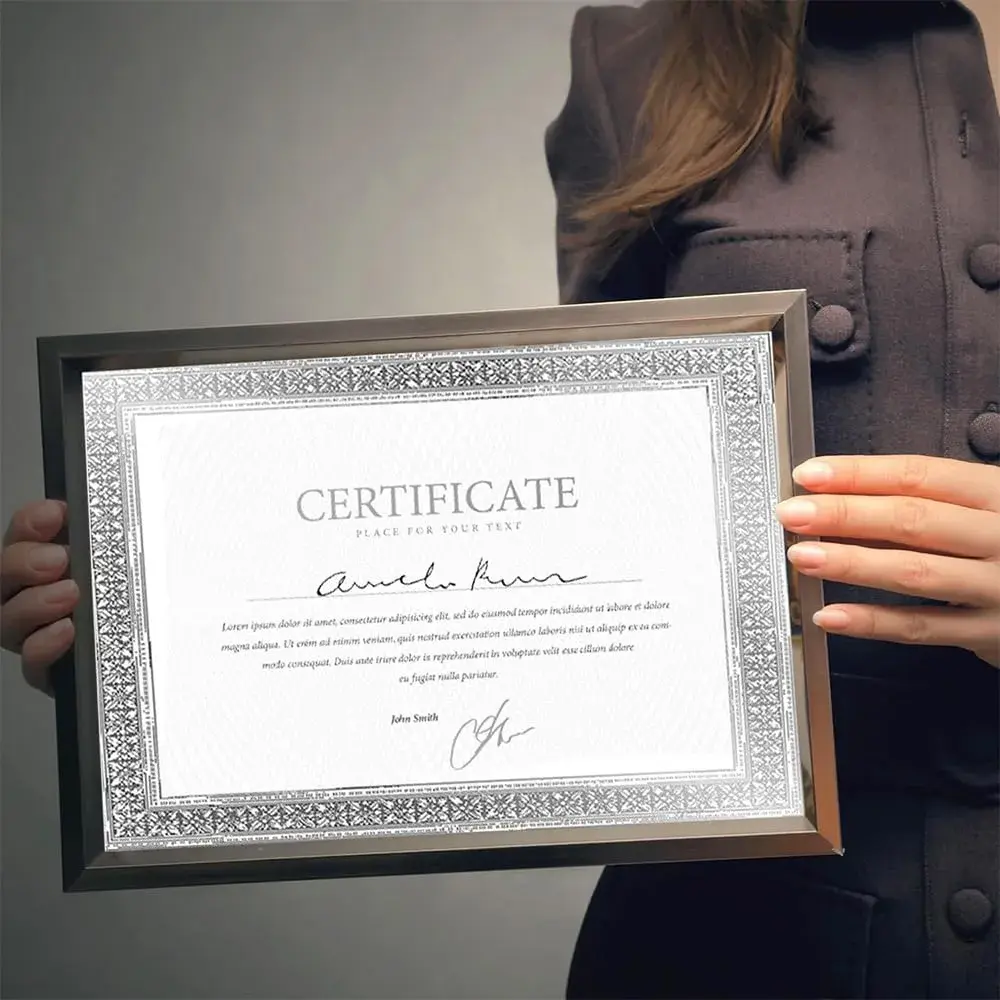 Geographics Award Certificate Paper - Silver Foil Flourish Border 12 Sheets (8.5 x 11 in) - view 4
