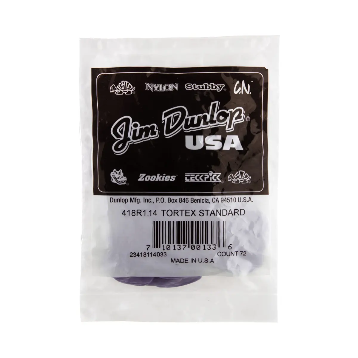 Jim Dunlop Tortex Standard Guitar Picks 1.14mm Purple | 72 Pack - view 9
