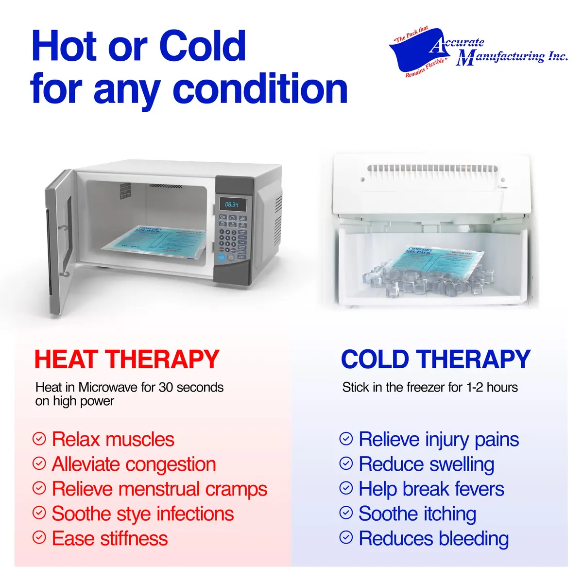 Accurate Manufacturing Blue Gel Pack 9" x 12" | Versatile Hot & Cold Pain Relief (70-120 chars) - view 9