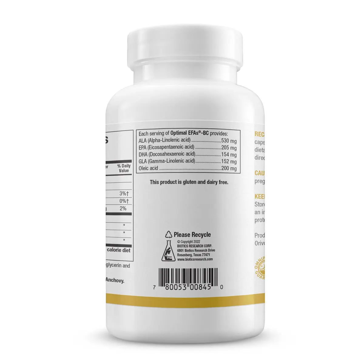 BIOTICS RESEARCH Optimal EFAs-BC, Triple Omega 3 6 9 Fatty Acids 120 Softgels | Heart, Brain & Joint Support - view 4