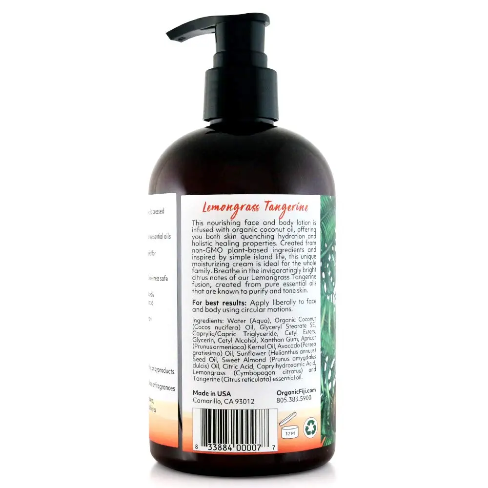 Organic Fiji Coco Fiji Face & Body Lotion 12 oz | Organic Coconut Oil Moisturizer for Sensitive Skin - view 2