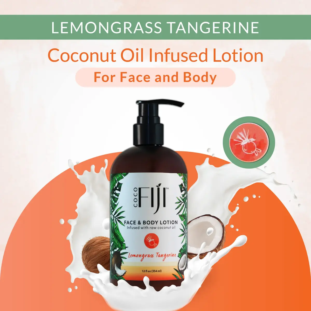 Organic Fiji Coco Fiji Face & Body Lotion 12 oz | Organic Coconut Oil Moisturizer for Sensitive Skin - view 4