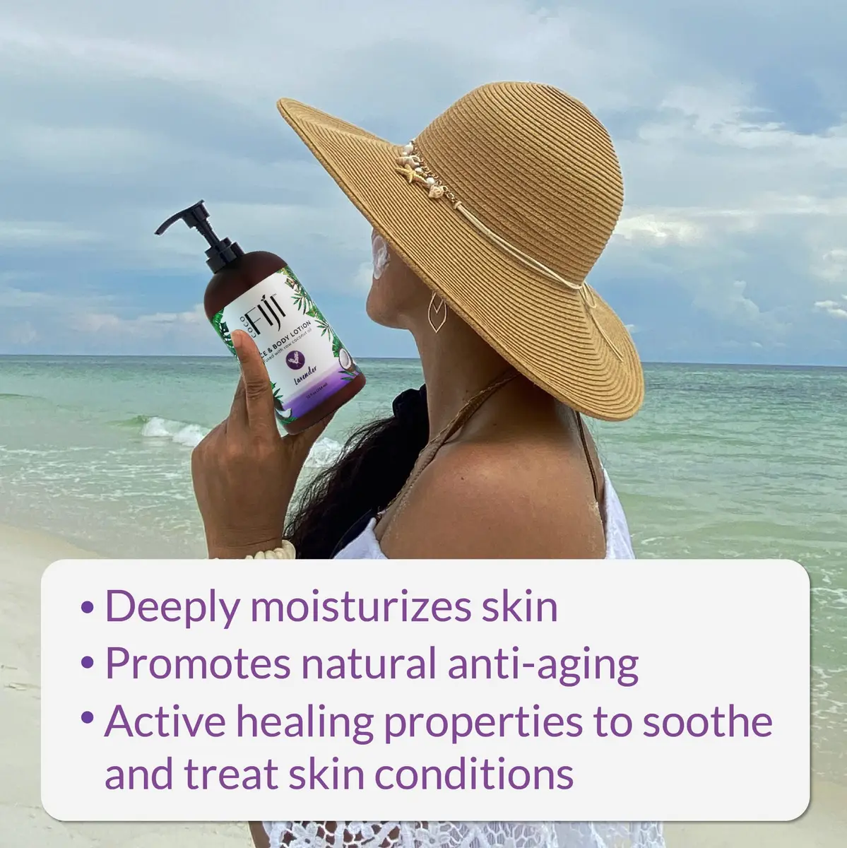 Organic Fiji Coconut Oil Infused Face & Body Lotion 12 oz | Deep Moisturizer for Sensitive Skin - view 5