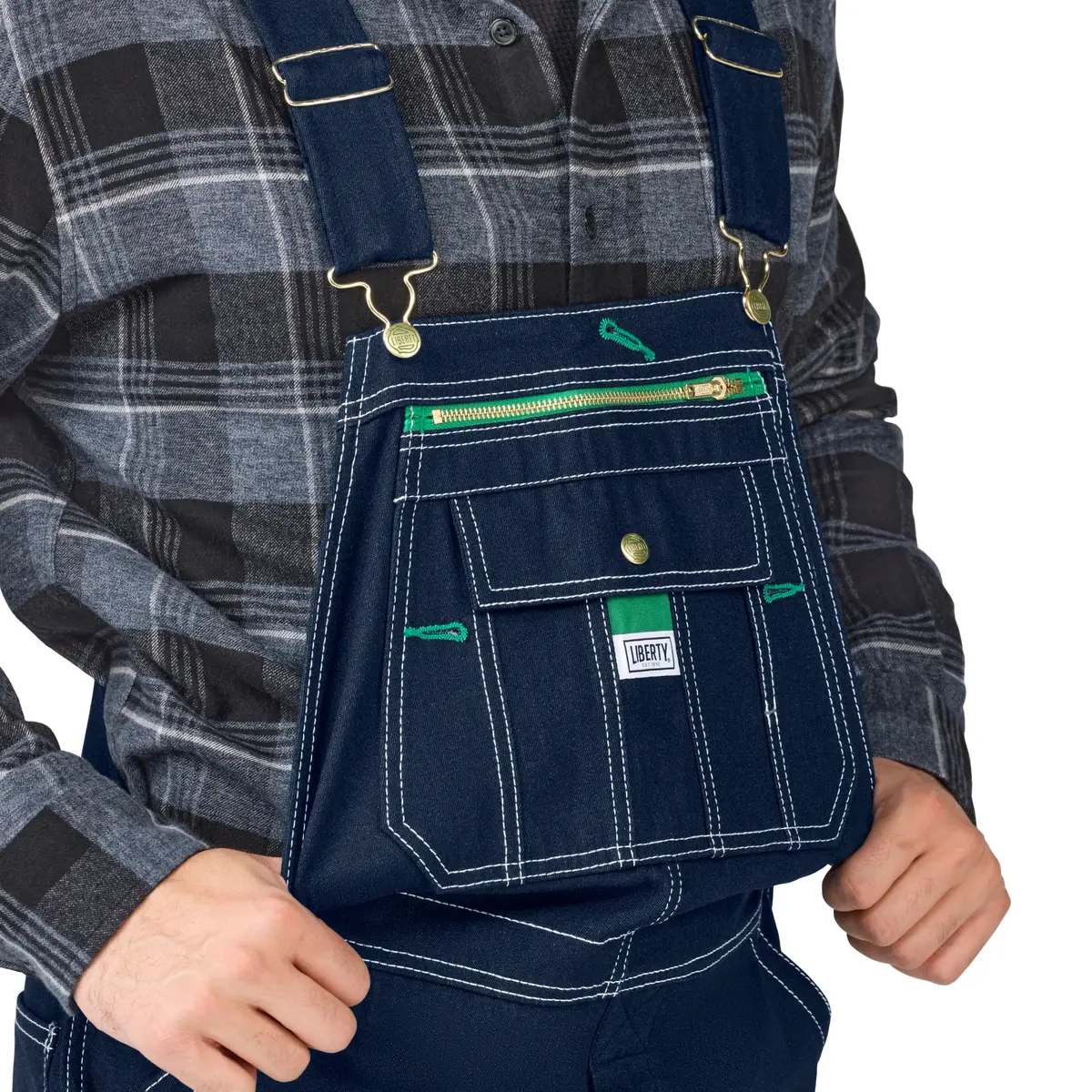 Liberty Rigid Denim Bib Overall 46W x 29L | Durable 100% Cotton Workwear - view 3