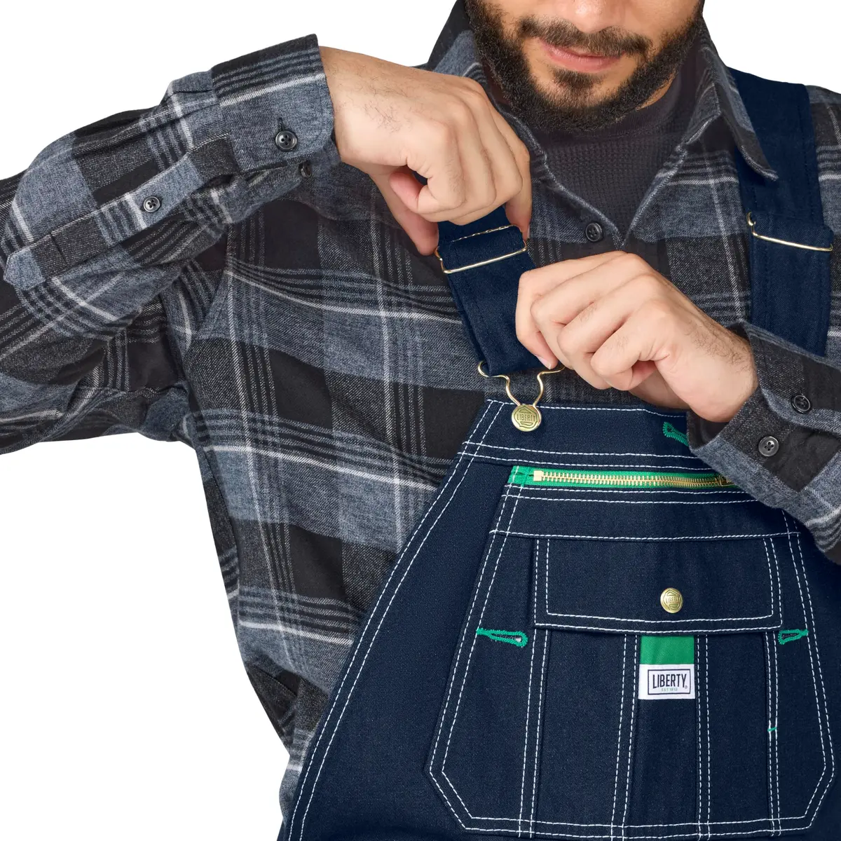 Liberty Rigid Denim Bib Overall 46W x 29L | Durable 100% Cotton Workwear - view 4