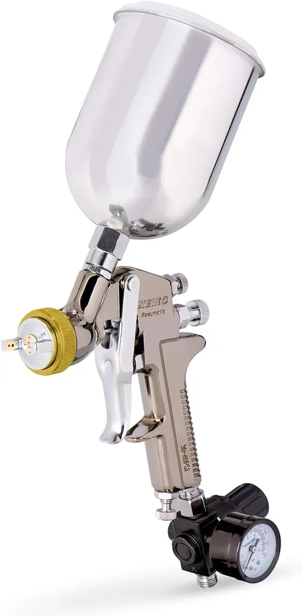 NEIKO 31215A HVLP Spray Gun Paint Sprayer, 1.7 mm Spray Paint Gun, Nozzle Size 600 cc Air Gauge Regulator, Auto Paint Spray Gun, HVLP Spray Gun Kit - main product image