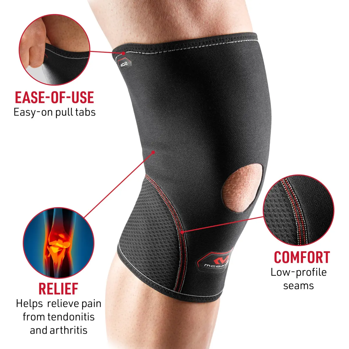 McDavid Knee Compression Sleeves Open Patella | Support for Arthritis & Tendonitis - view 2