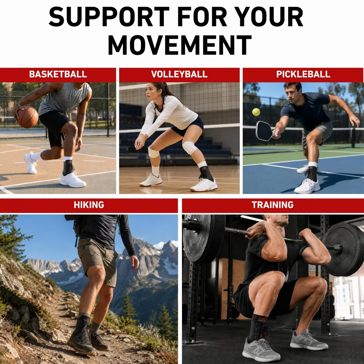 McDavid Adjustable Ankle Brace for Women Men | Sprain Support & Recovery, Lace Up, Black, XL - view 4