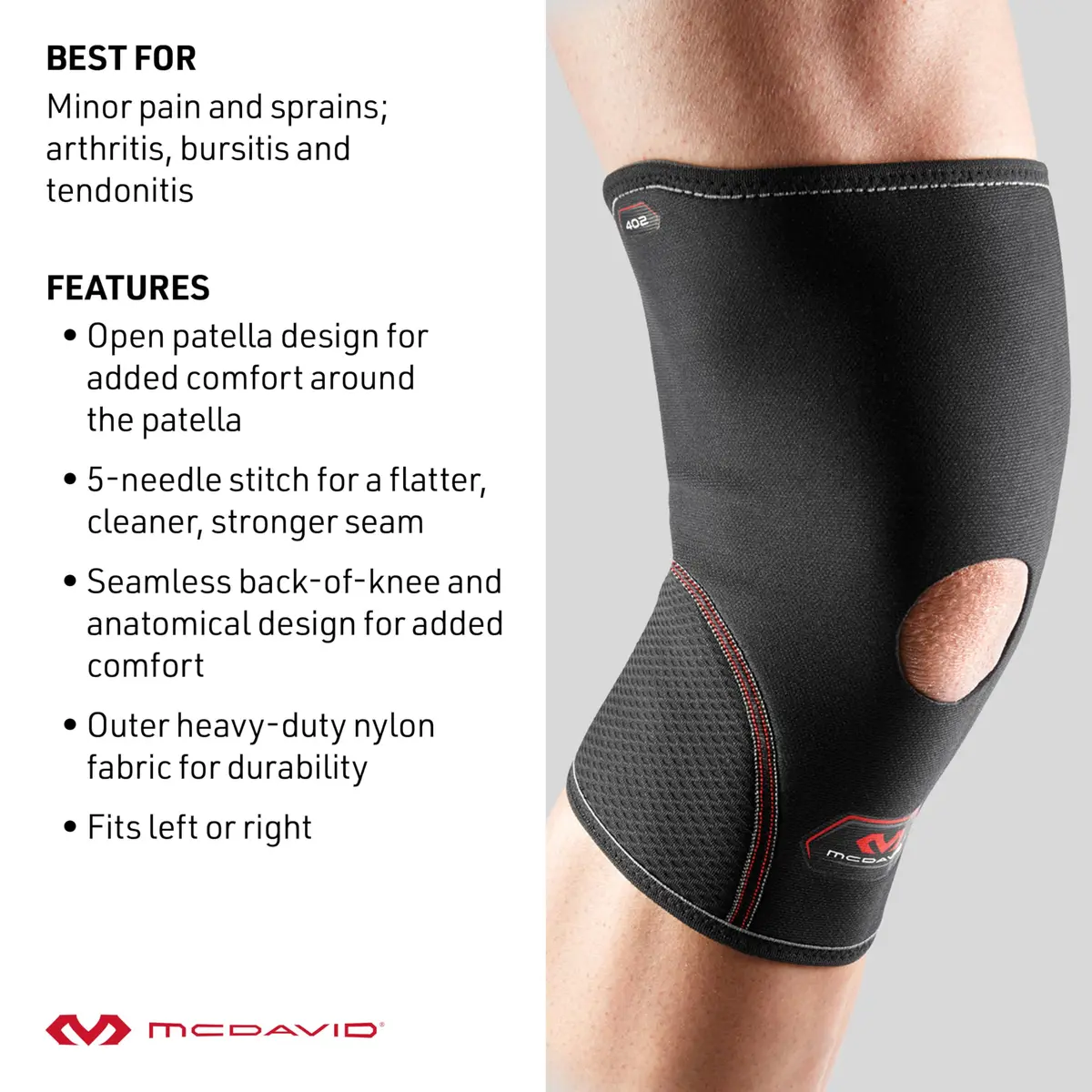 McDavid Open Patella Knee Compression Sleeve XL | FDA Approved Orthopedic Brace for Arthritis, Bursitis, Tendonitis Pain Relief - view 4