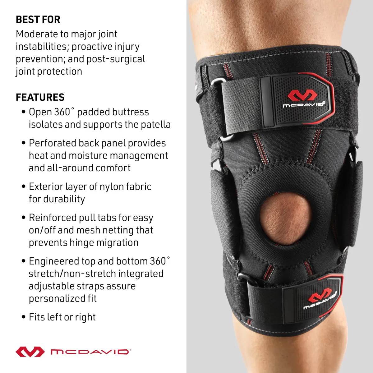 McDavid Hinged Knee Brace for Men & Women | Maximum Support & Compression for Stability & Recovery - view 5