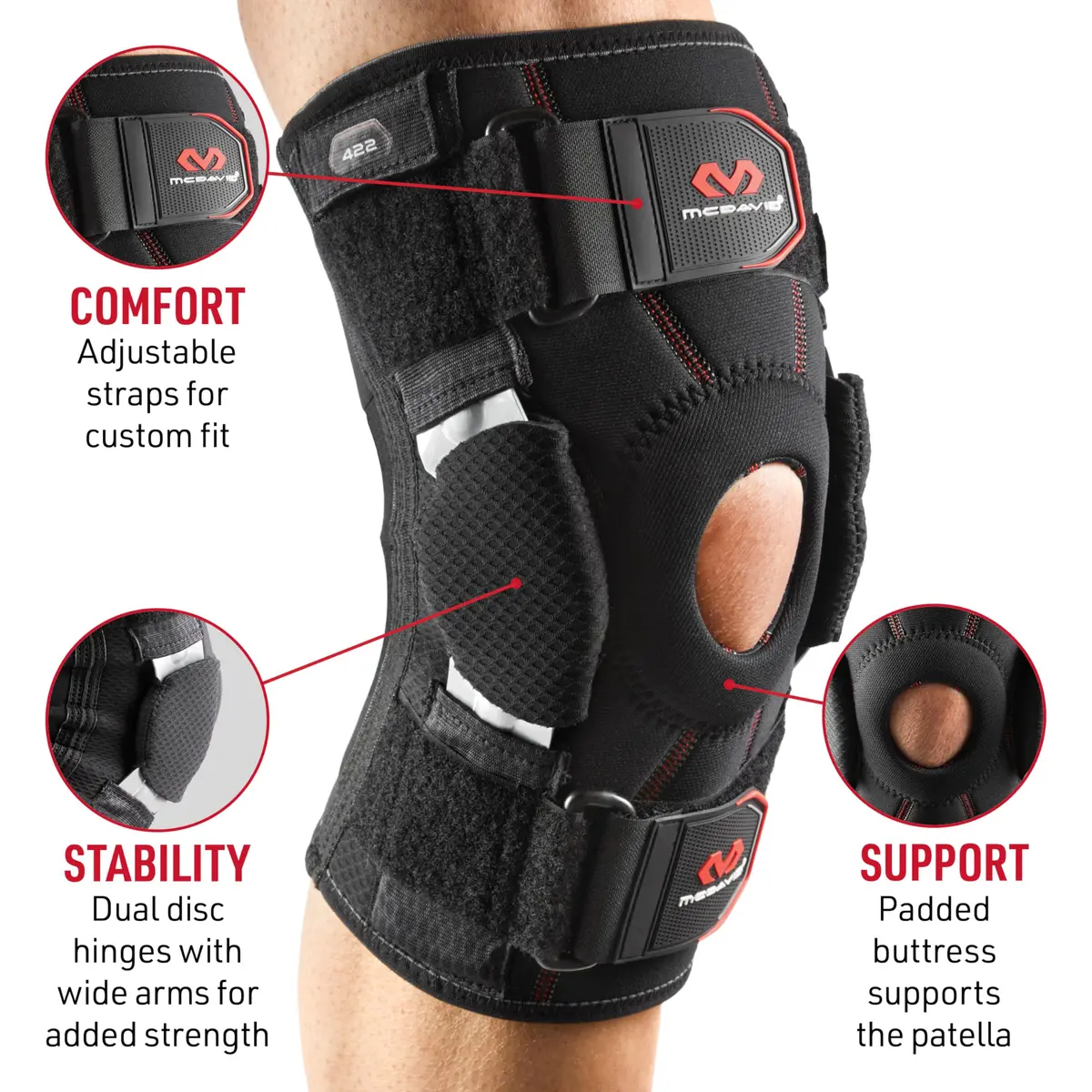 McDavid Hinged Knee Brace for Men & Women | Maximum Support & Compression for Stability & Recovery - view 3