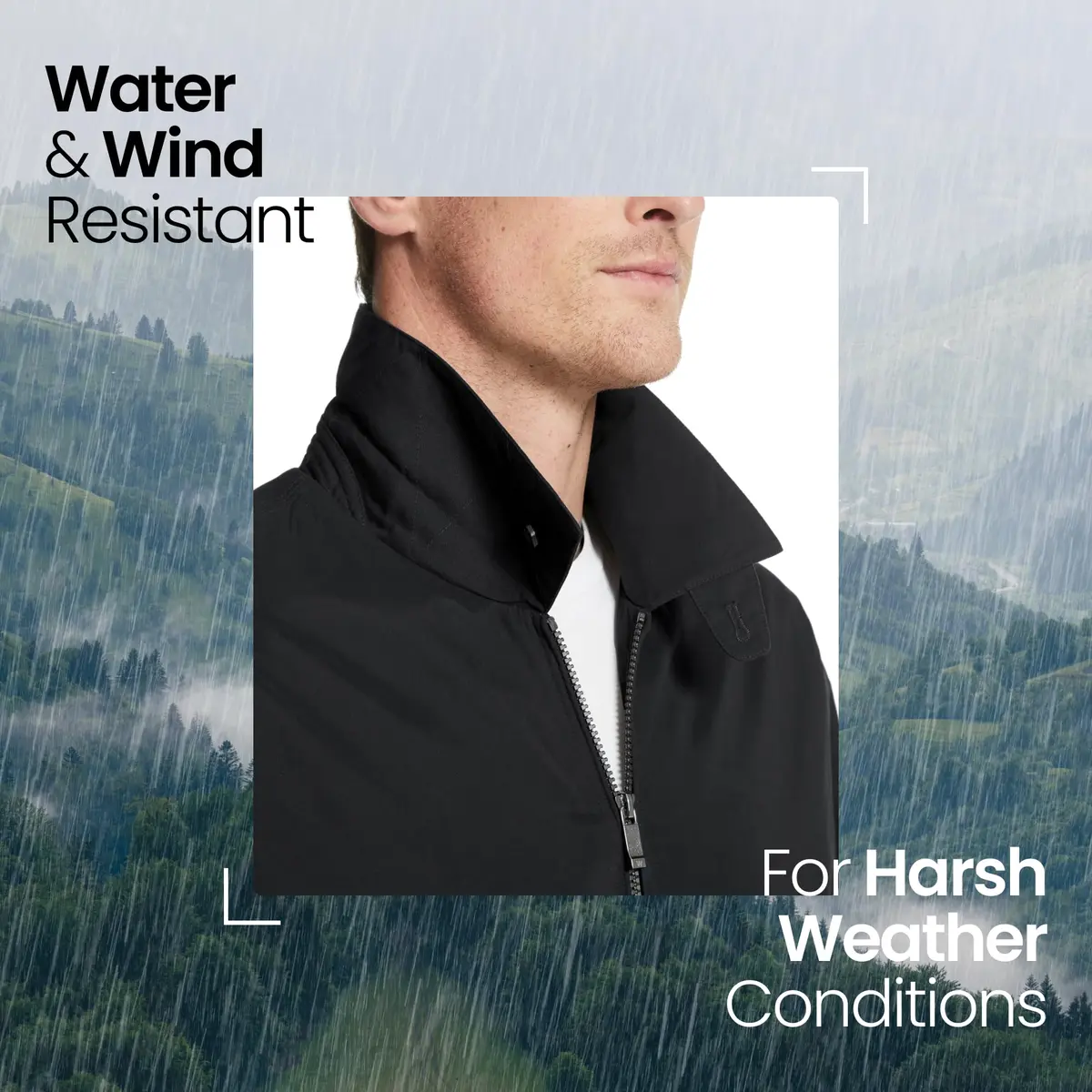 Weatherproof Men's Golf Jacket Water-Resistant Lightweight Windbreaker | All-Weather Golf Outerwear (70-120 chars) - view 3