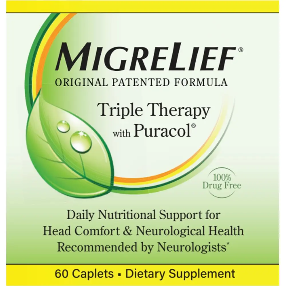 MigreLief Original Triple Therapy with Puracol 60 Caplets | Nutritional Support for Migraine Relief - view 2
