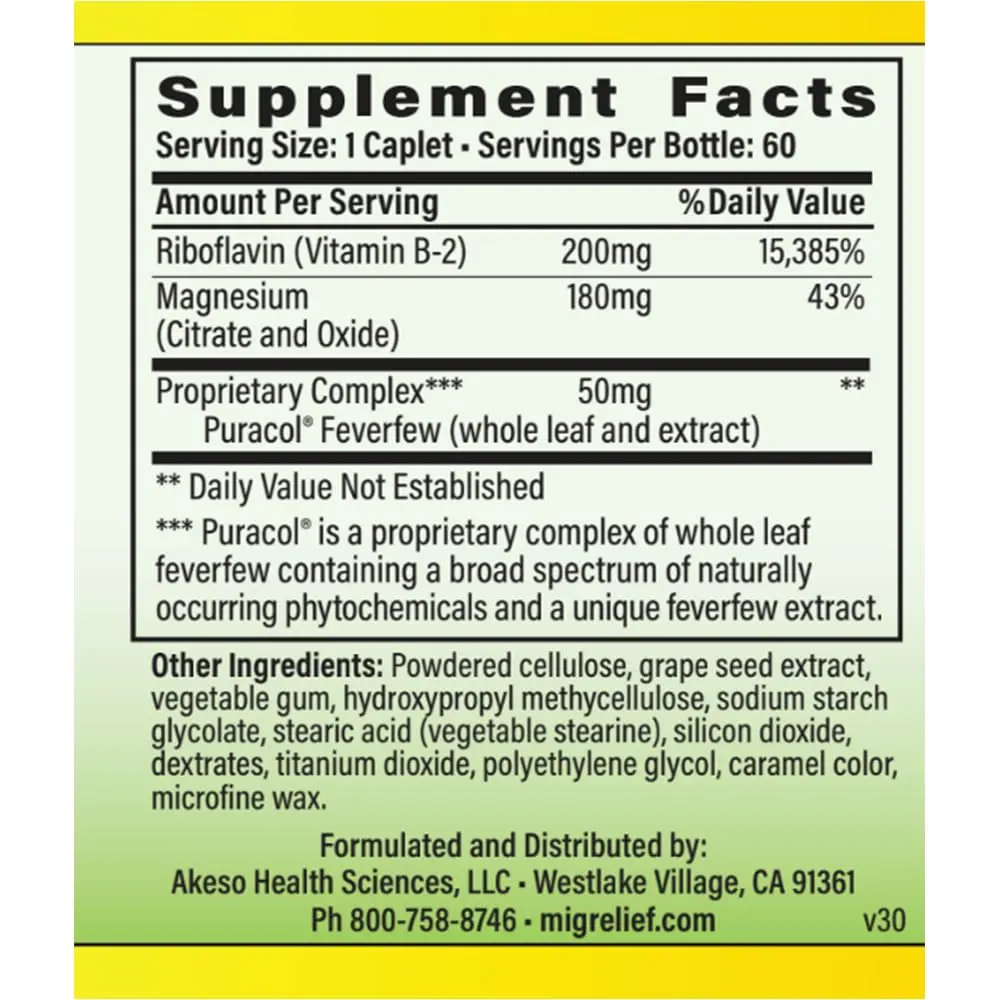 MigreLief Original Triple Therapy with Puracol 60 Caplets | Nutritional Support for Migraine Relief - view 3
