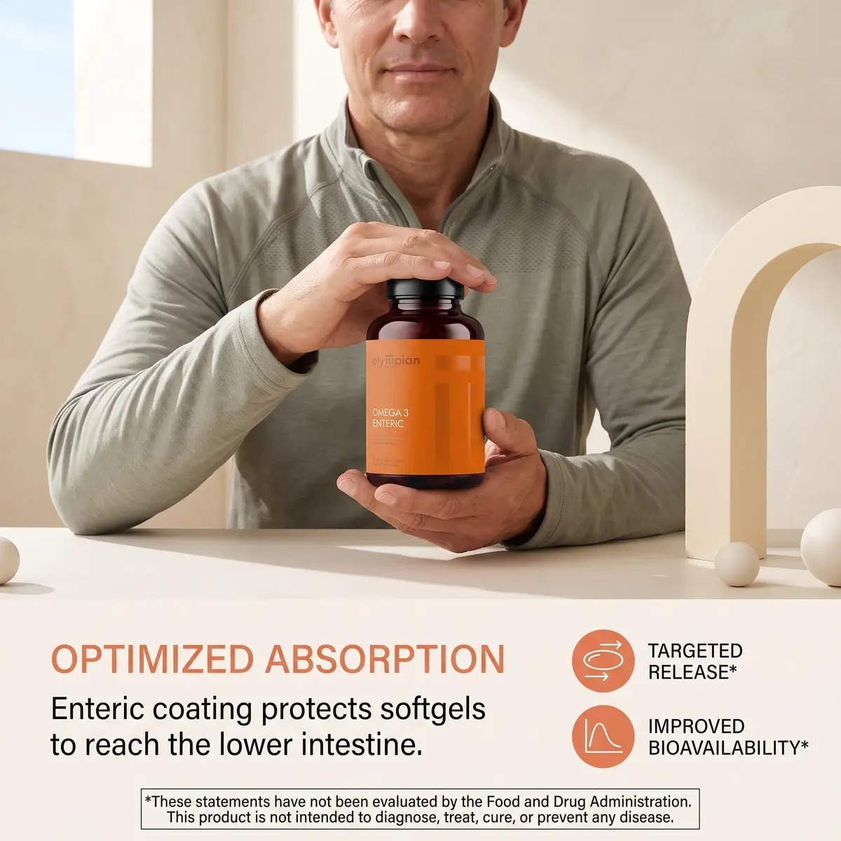 Olympian Labs Enteric Coated Omega 3 Fish Oils 120 Softgels | 2000mg per serving for Heart & Joint Support - view 6