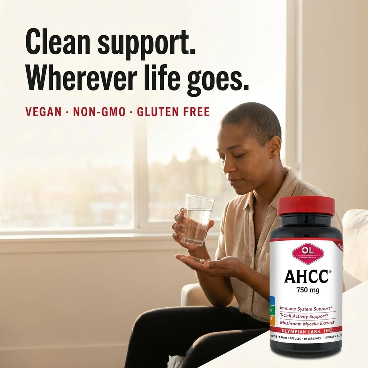 Olympian Labs Premium AHCC Supplement–750mg of AHCC per Capsule–Supports Immune Health, Liver Function, and Natural Killer Cell Activity- 60 Caps - view 3