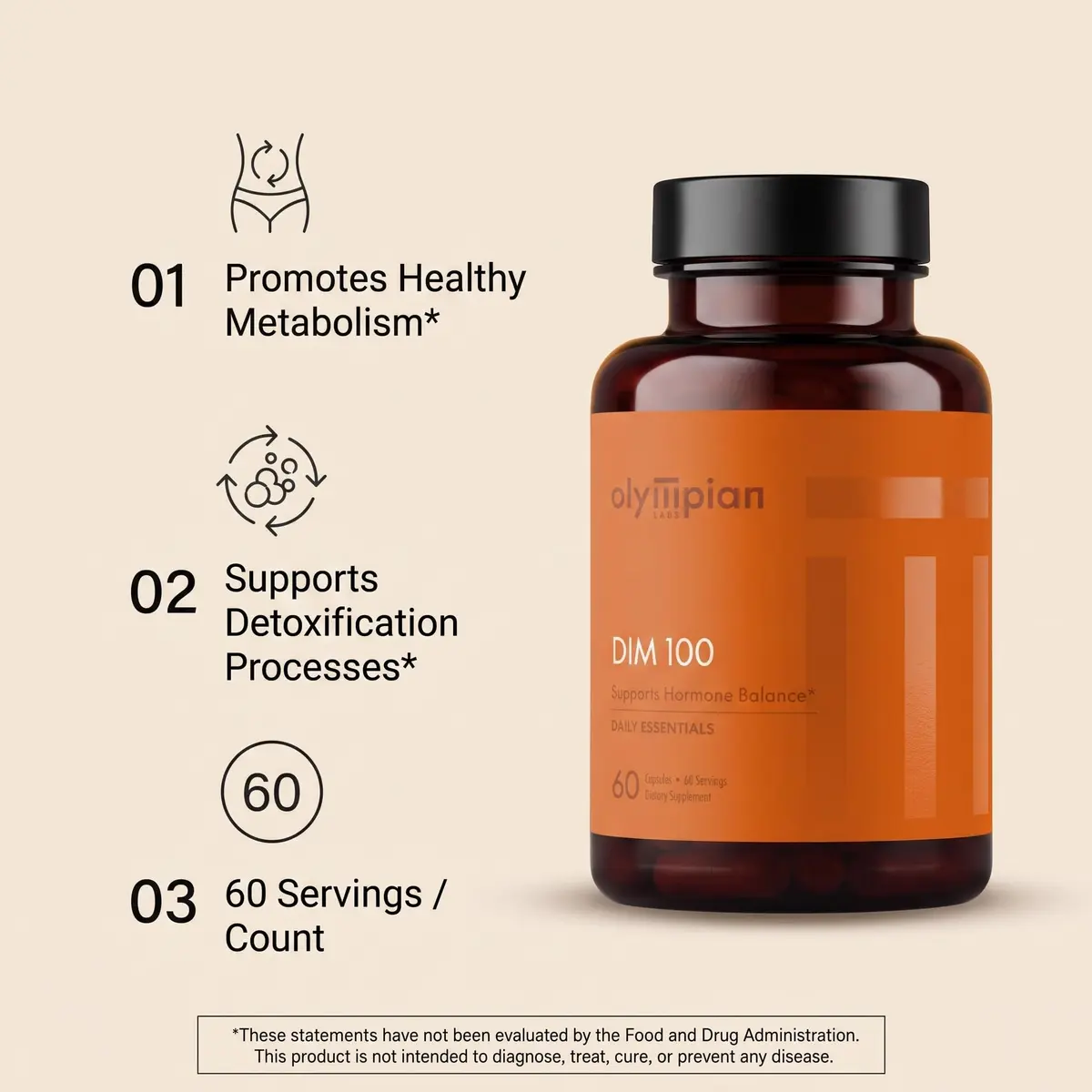 Olympian Labs DIM Supplement 100mg | Hormonal Balance & Detox Support (110 chars) - view 5