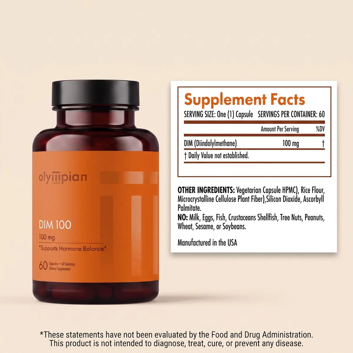 Olympian Labs DIM Supplement 100mg | Hormonal Balance & Detox Support (110 chars) - view 2