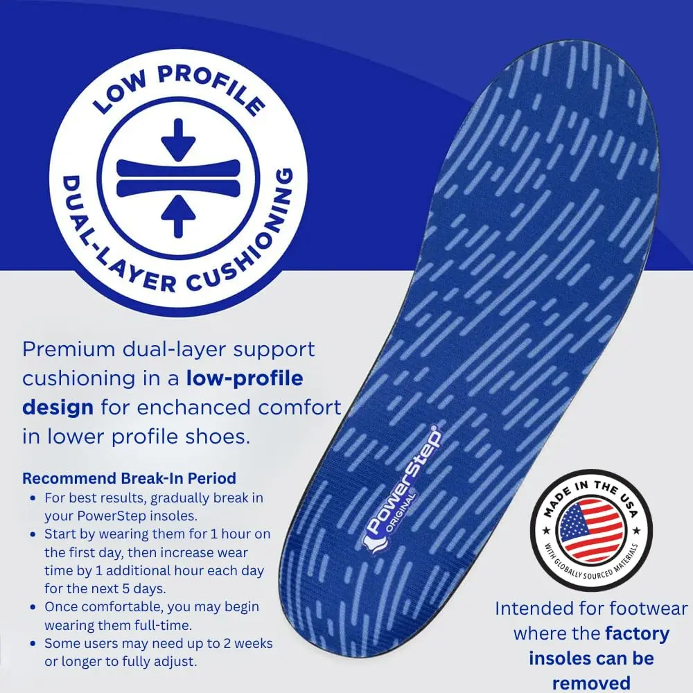 PowerStep Original Insoles, Arch Pain Relief Orthotics, Foot Support for Plantar Fasciitis, Mild Pronation, Made in the USA (Men's 8-8.5, Women's 10-10.5) - view 4