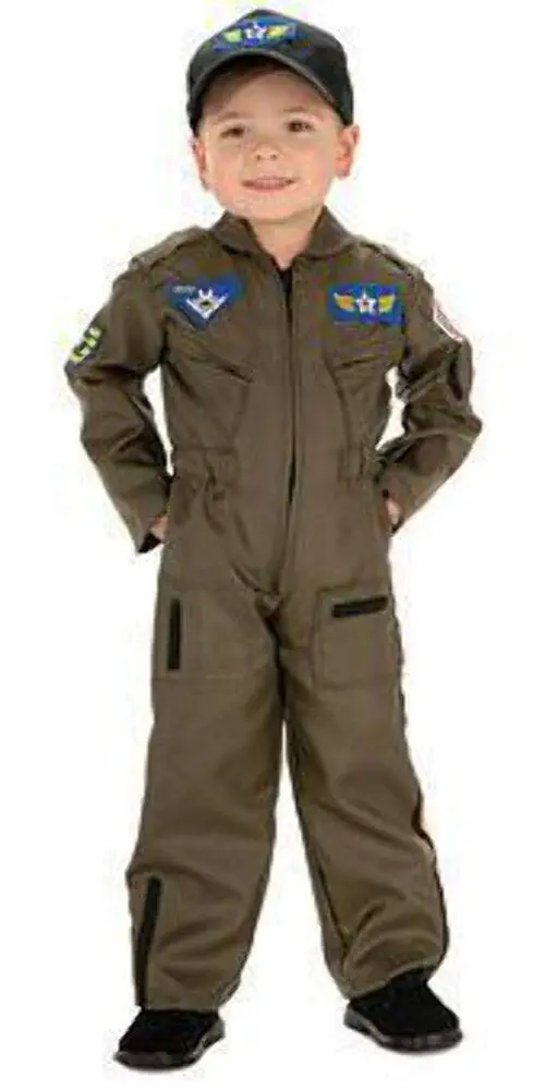 Rubies Jr. Fighter Pilot Costume for Kids | Authentic Aviator Dress-up in Large Size - main product image