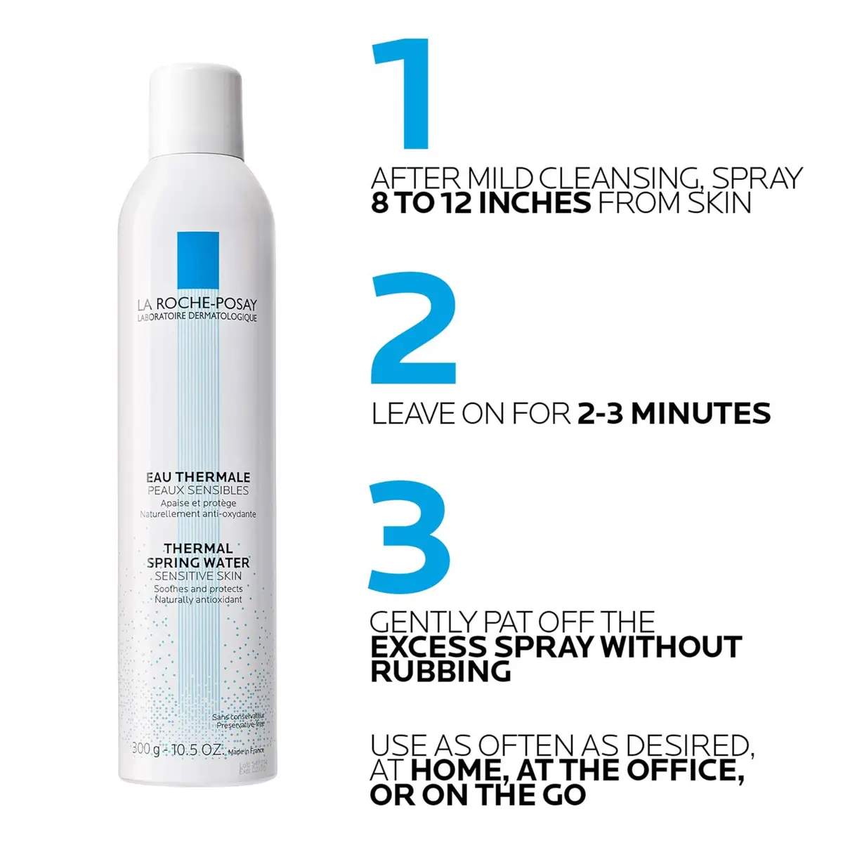 La Roche-Posay Thermal Spring Water Face Mist Hydrating Spray 300ml (10.1 Fl Oz) | Soothes & Refreshes Sensitive Skin - view 4