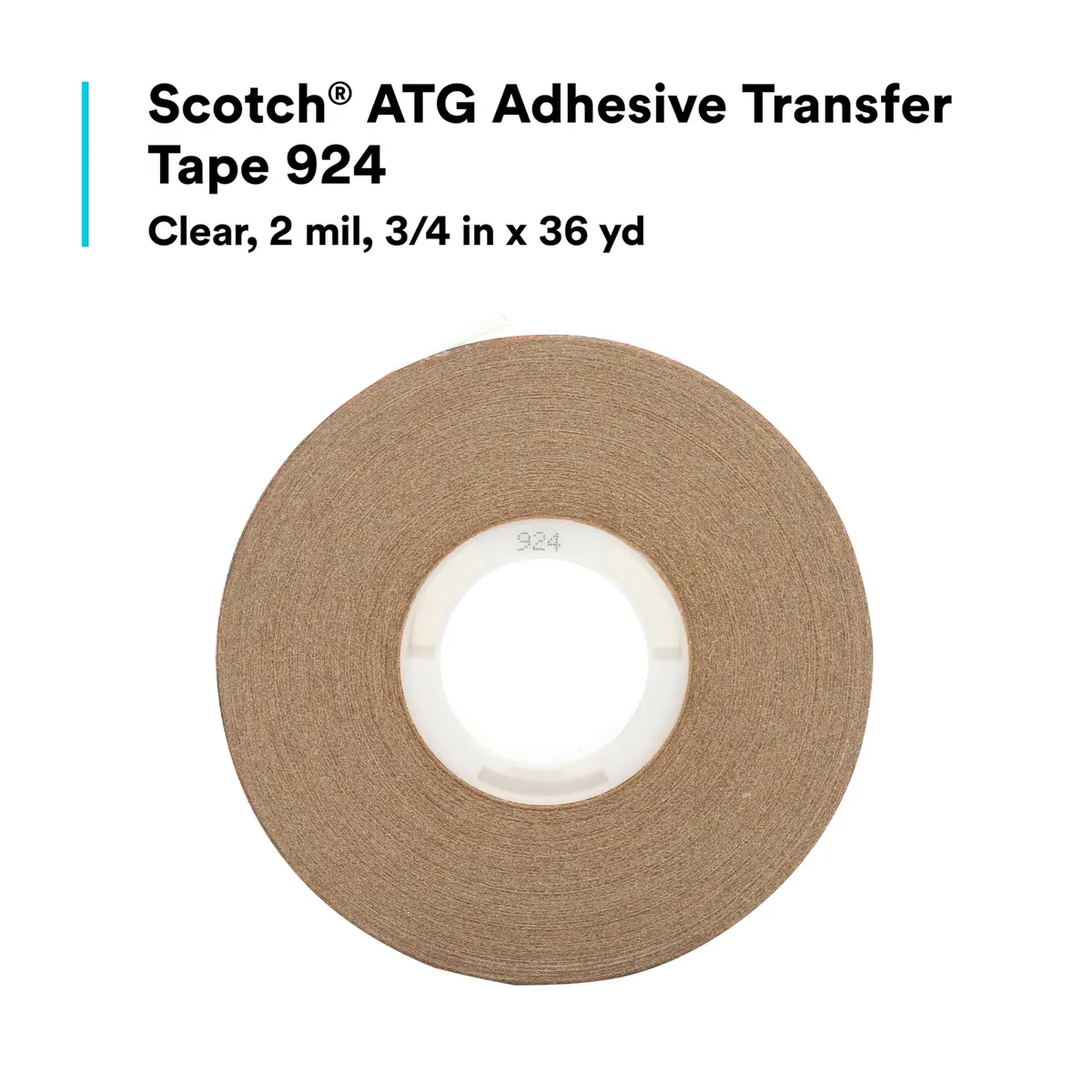 3M Scotch ATG Adhesive Transfer Tape 924 Clear 19mm x 32.9m (0.75 in x 36 yd) | Permanent Bond for Paper, Plastic, Fabric - view 2