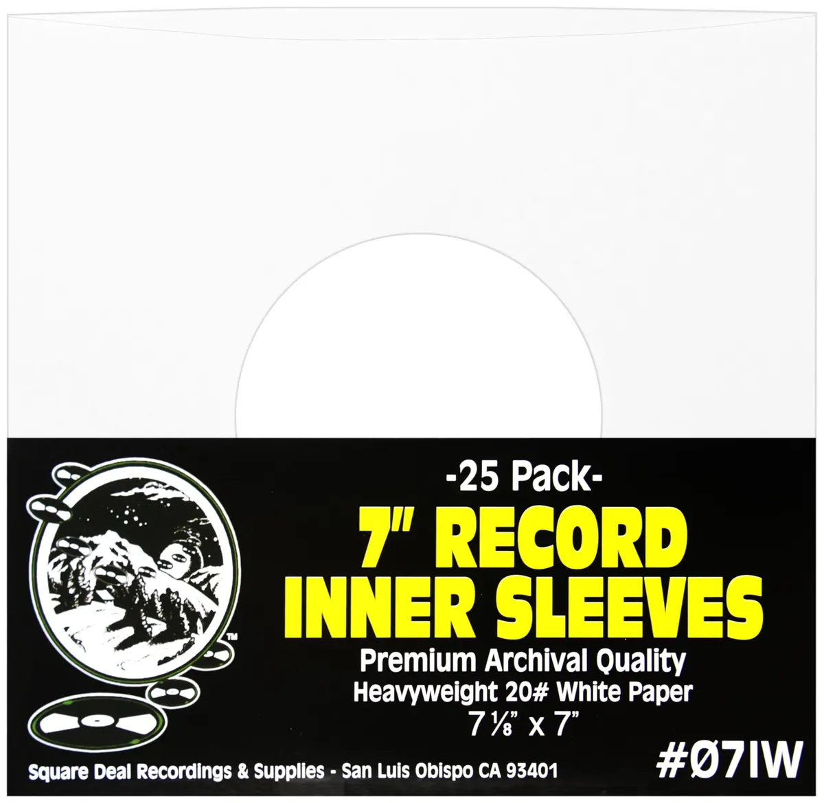 Square Deal Recordings & Supplies 7 Inch Vinyl Record Sleeves Heavyweight Acid-Free Paper | Archival Quality - main product image