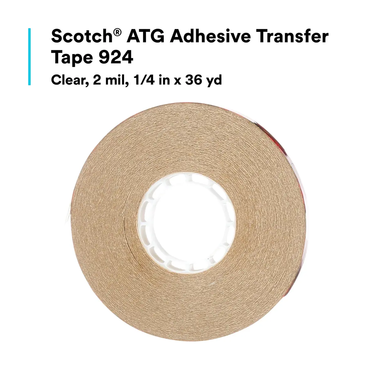 3M Scotch ATG Adhesive Transfer Tape 924 Clear 1/4 in x 36 yd (6.35mm x 32.9m) | Permanent Bonding for Crafts & Displays - view 2