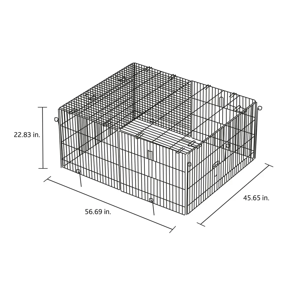 TRIXIE Enclosed Outdoor Run 34 cu. ft. | Heavy-Duty Galvanized Metal Pet Cage - view 4