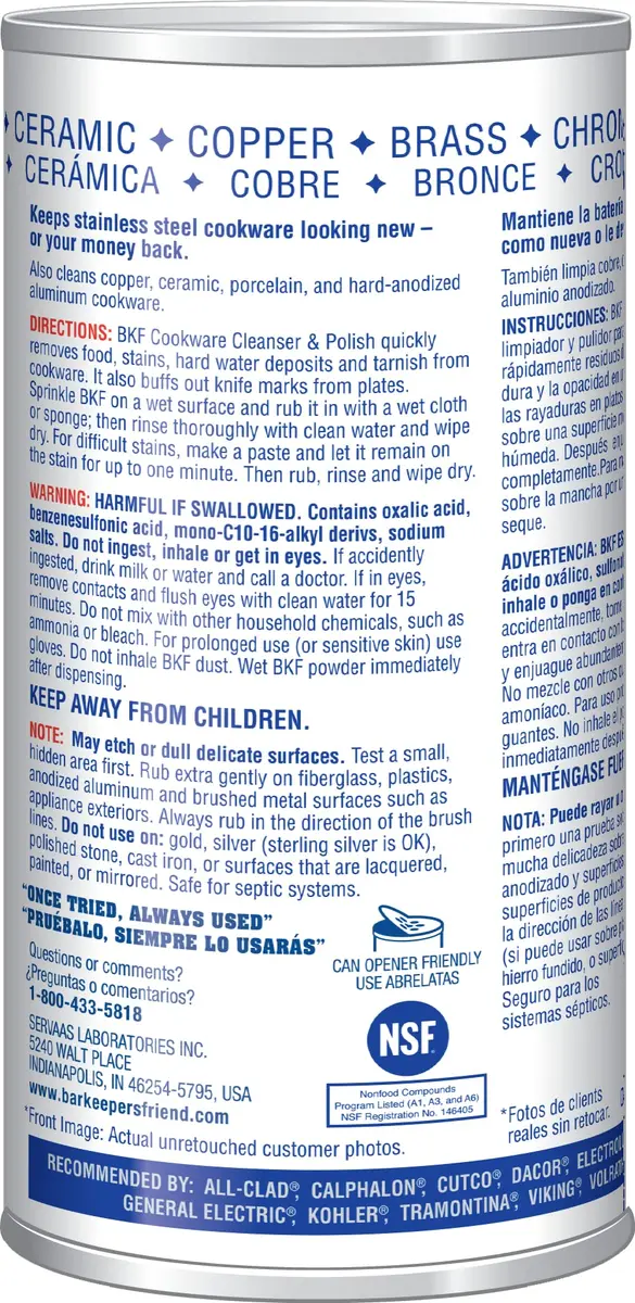 Bar Keepers Friend Superior Cookware Cleanser & Polish 340g (12 oz) | Cleans Tough Grease, Rust, and Stains - view 2