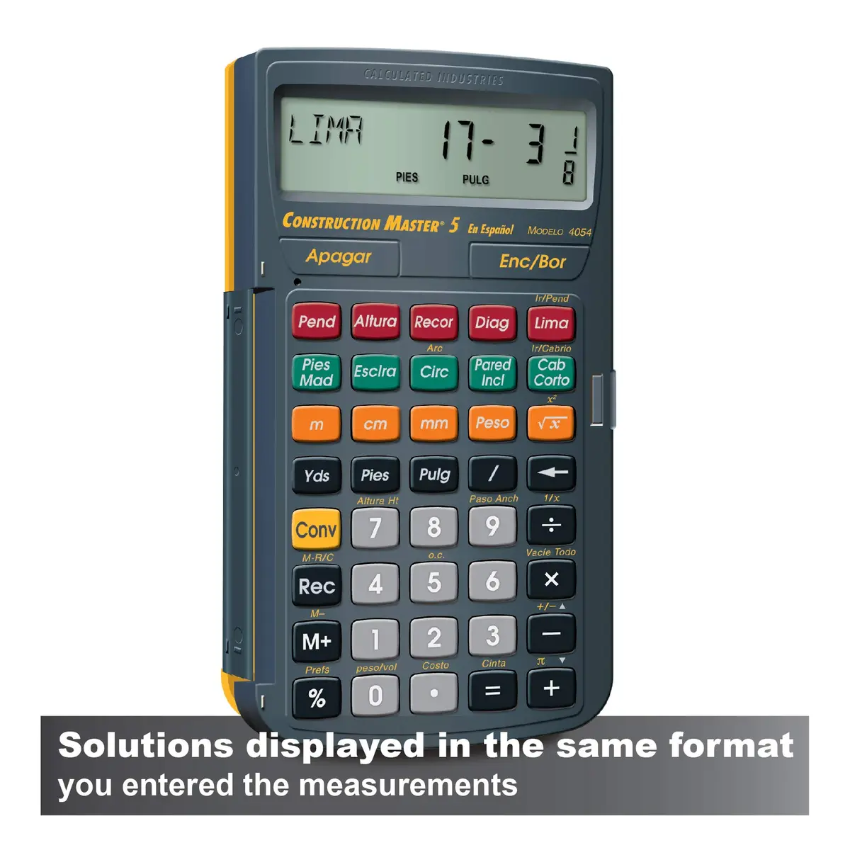 Calculated Industries Construction Master 5 en Espanol | Spanish Construction Calculator - view 4