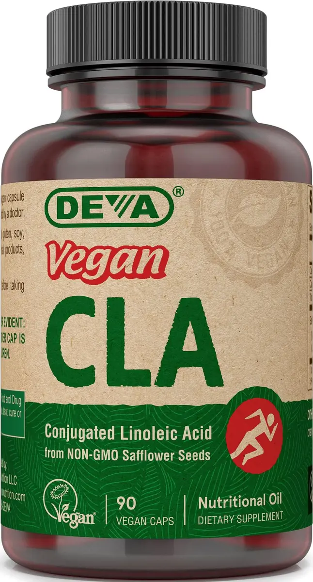DEVA Vegan Vitamins Conjugated Linoleic Acid (CLA) 90 Capsules | Non-GMO Safflower Oil - main product image