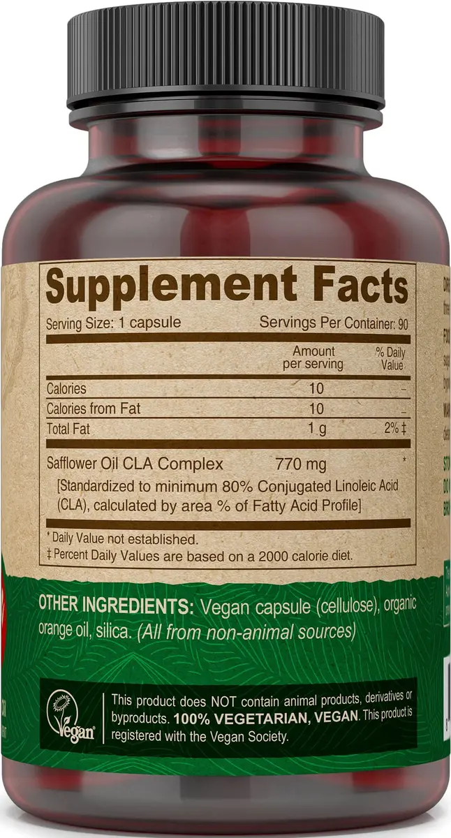 DEVA Vegan Vitamins Conjugated Linoleic Acid (CLA) 90 Capsules | Non-GMO Safflower Oil - view 4