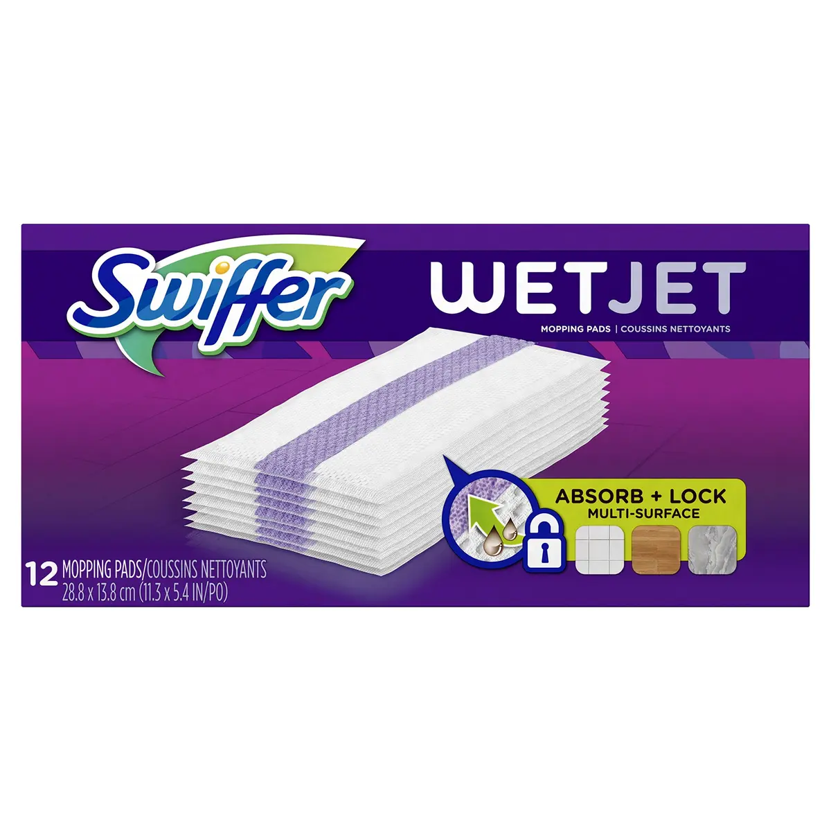 Swiffer WetJet Hardwood Floor Cleaner Pads 12 Count | Absorbs Dirt & Grime - main product image